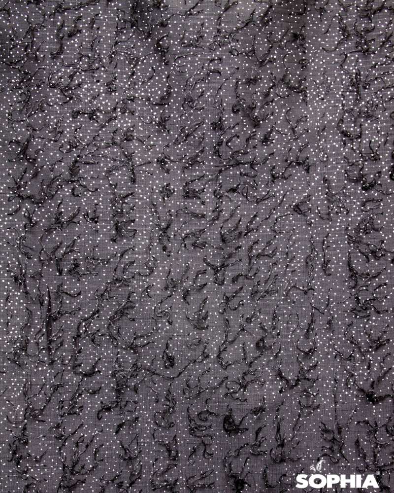 Material draperie Vigo, tafta neagra cu zulufi